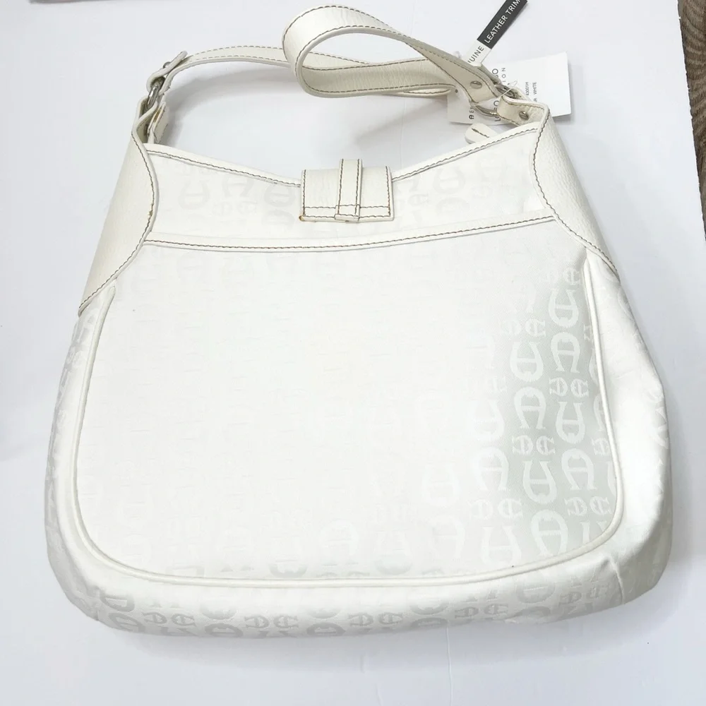 NEW Vintage ETIENNE AIGNER Large Jaquard Leather Monogram Shoulder Bag Handbag